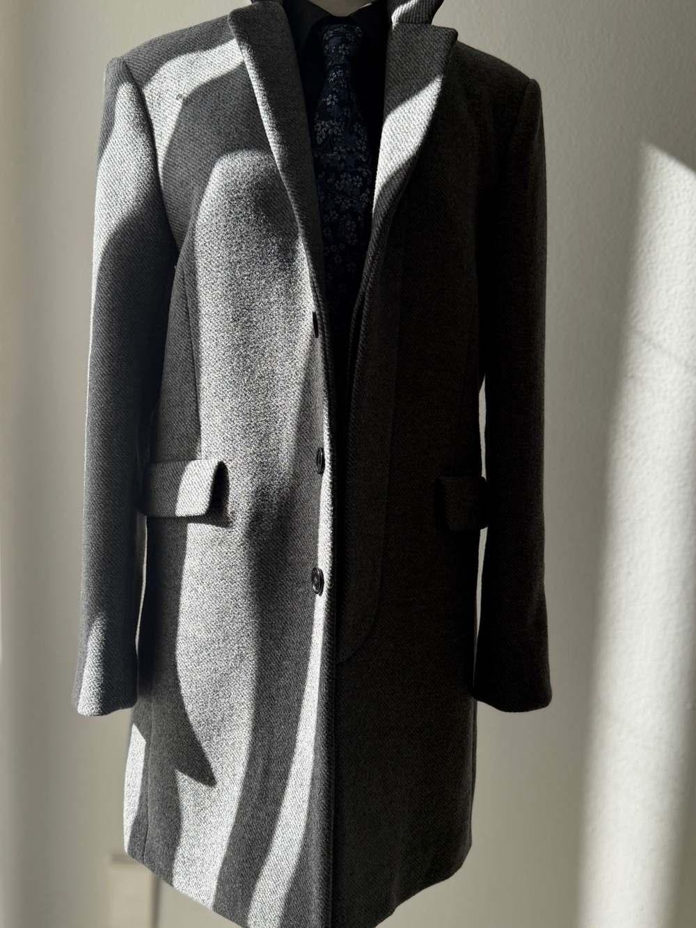 DSTLD Dark Charcoal Wool Overcoat